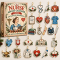 Vintage Medical Illustrations Advent Calendar HG , Nurse Acrylic Ornament Countdown Blind Box