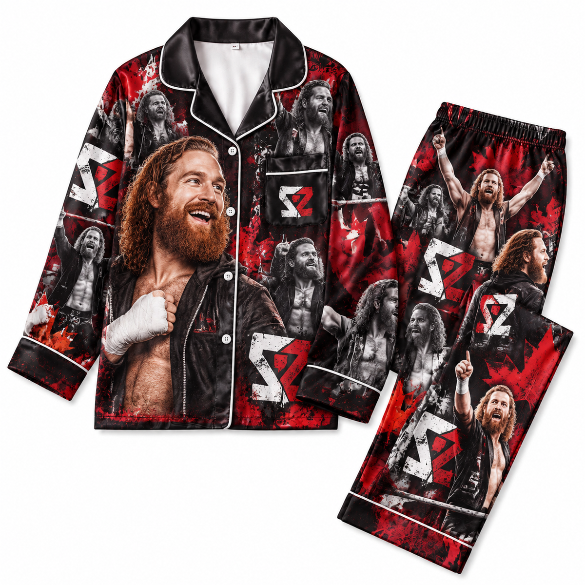 Sami Zayn Pajamas Set Couple Pajamas WWE HG AI Matching Pajamas WRESTLER Pj Set Gift For Girlfriend