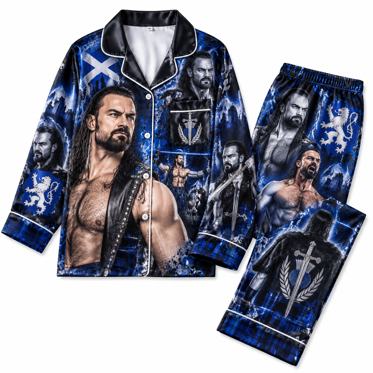 Drew McIntyre Pajamas Set Couple Pajamas WWE HG AI Matching Pajamas WRESTLER Pj Set Gift For Girlfriend