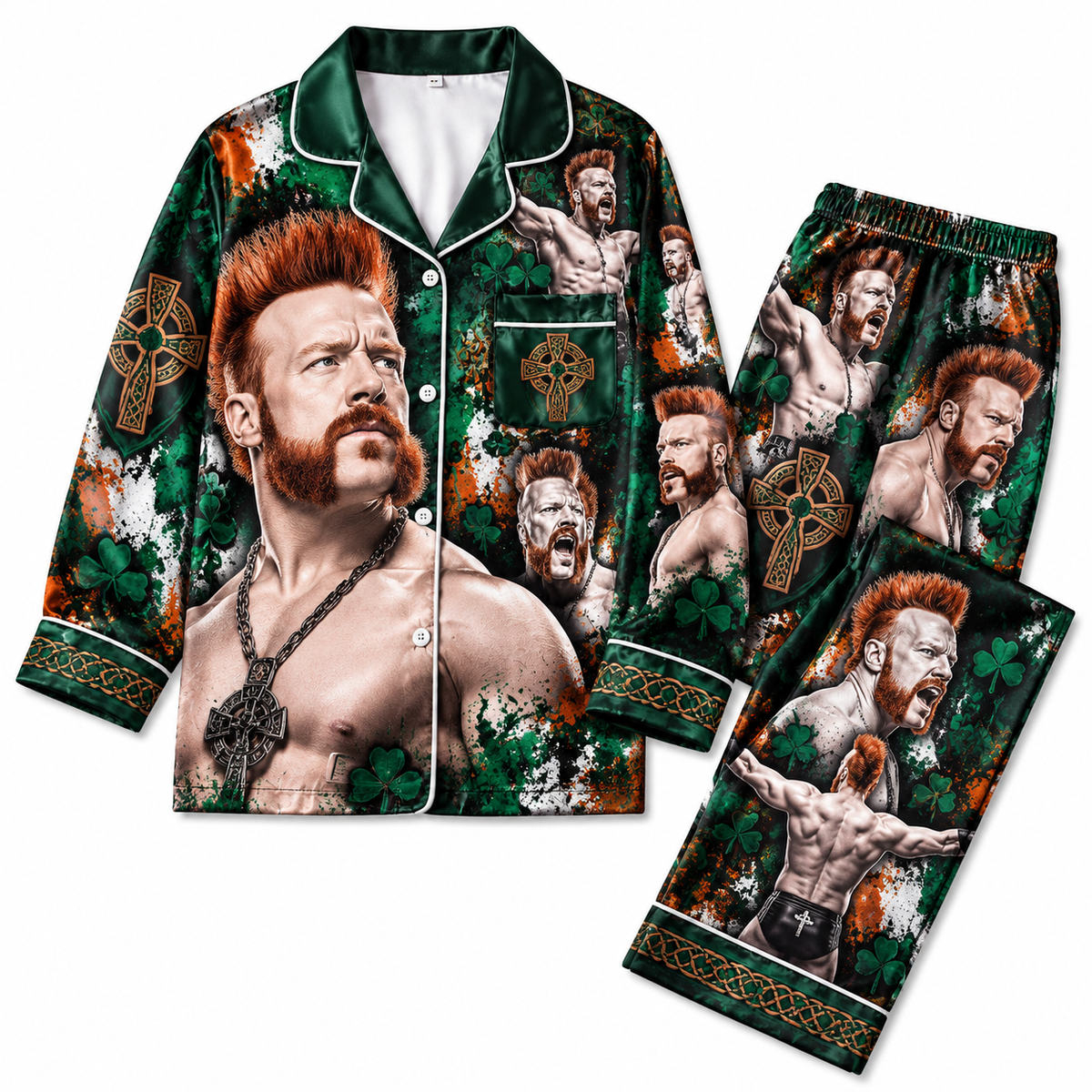 Sheamus Pajamas Set Couple Pajamas WWE HG AI Matching Pajamas WRESTLER Pj Set Gift For Girlfriend