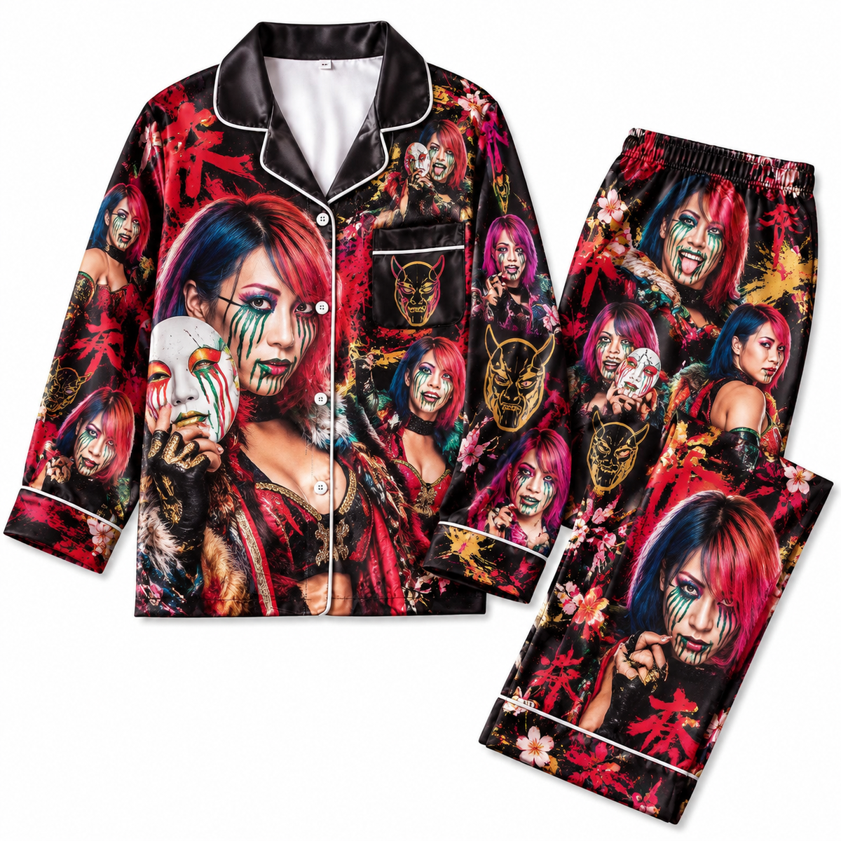 Asuka Pajamas Set Couple Pajamas WWE HG AI Matching Pajamas WRESTLER Pj Set Gift For Girlfriend