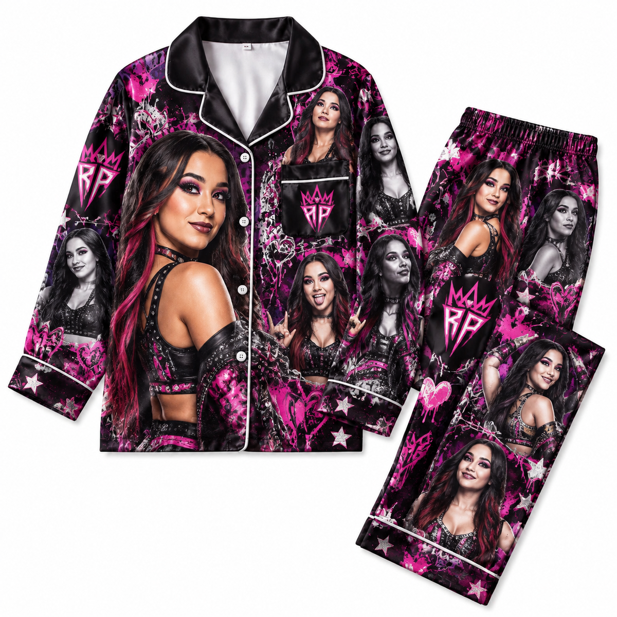 Roxanne Perez Pajamas Set Couple Pajamas WWE HG AI Matching Pajamas WRESTLER Pj Set Gift For Girlfriend