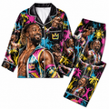 Kofi Kingston Pajamas Set Couple Pajamas WWE HG AI Matching Pajamas WRESTLER Pj Set Gift For Girlfriend