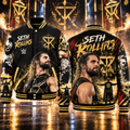 Seth Rollins WWE Baseball Jacket HG AI Adult and Kid size HG Varsity Jacket