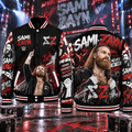 Sami Zayn WWE Baseball Jacket HG AI Adult and Kid size HG Varsity Jacket