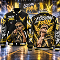 Logan Paul WWE Baseball Jacket HG AI Adult and Kid size HG Varsity Jacket