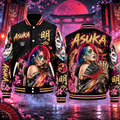 Asuka WWE Baseball Jacket HG AI Adult and Kid size HG Varsity Jacket