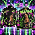 Naomi WWE Baseball Jacket HG AI Adult and Kid size HG Varsity Jacket