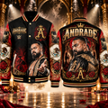 Andrade WWE Baseball Jacket HG AI Adult and Kid size HG Varsity Jacket