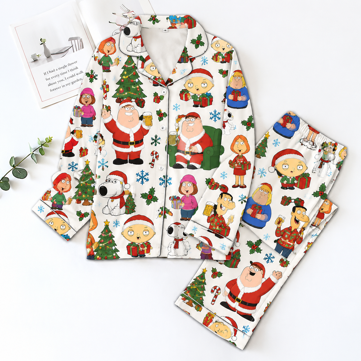 Family Guy Christmas Matching Pajama Set, HG AI Festive Holiday Sleepwear
