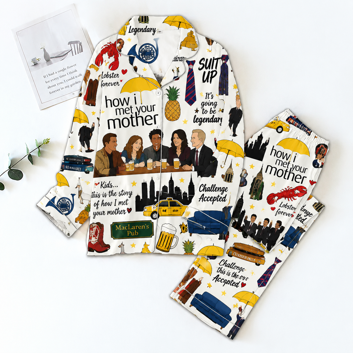 How I Met Your Mother Christmas Family HG AI Matching Pyjama Pajamas Set, Sitcom Holiday Sleepwear