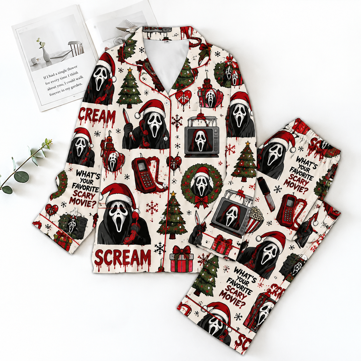 Scream Pyjama Pajamas Set HG AI Christmas Family Matching Pajamas