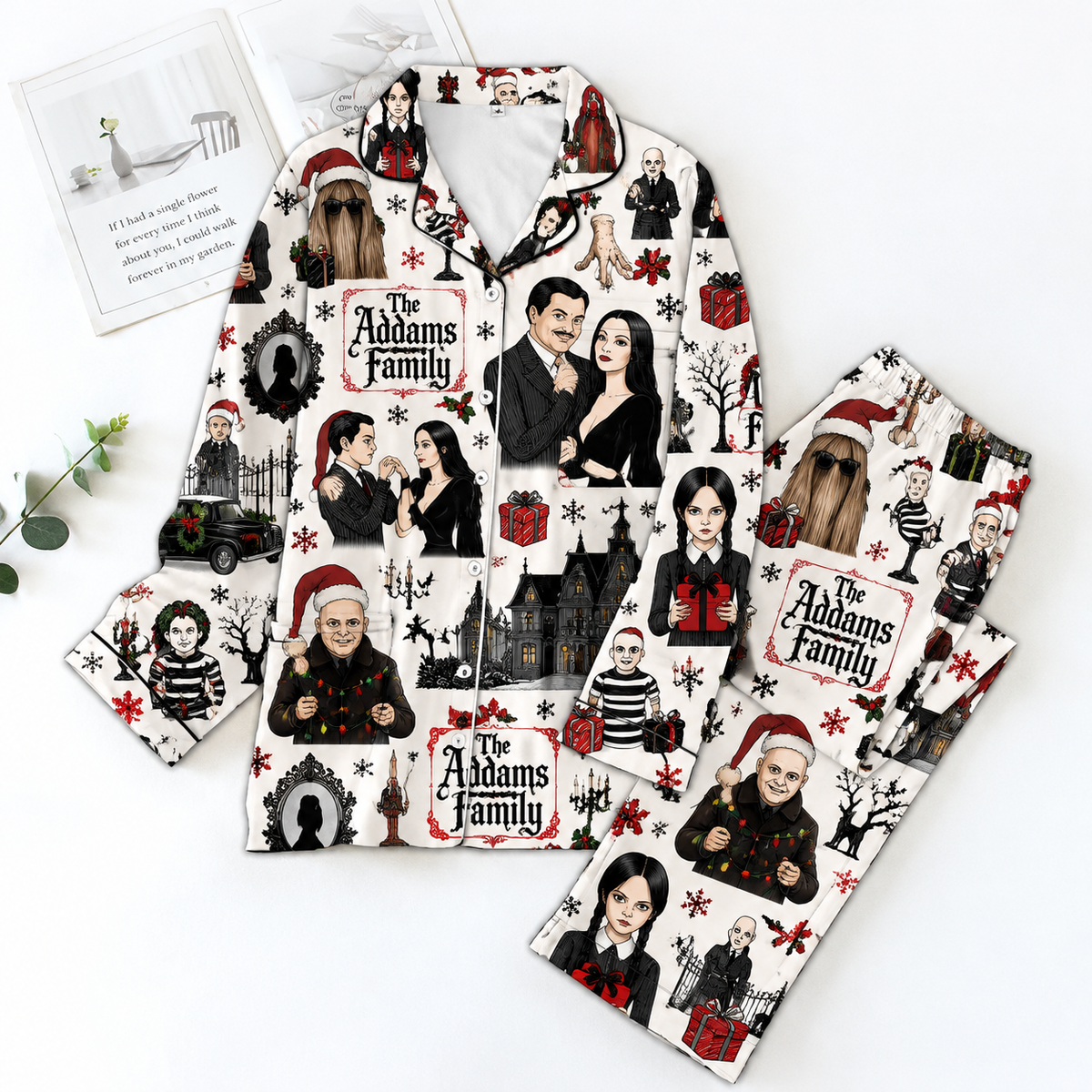 The Addams Family Pyjama Pajamas Set HG AI Christmas Family Matching Pajamas