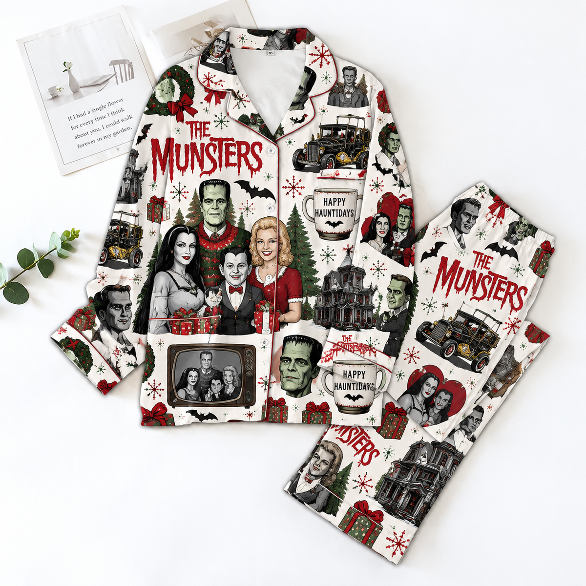 The Munsters Pyjama Pajamas Set HG AI Christmas Family Matching Pajamas