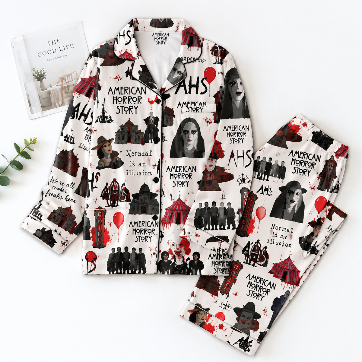 American Horror Story Pyjama Pajamas Set HG AI Christmas Family Matching Pajamas