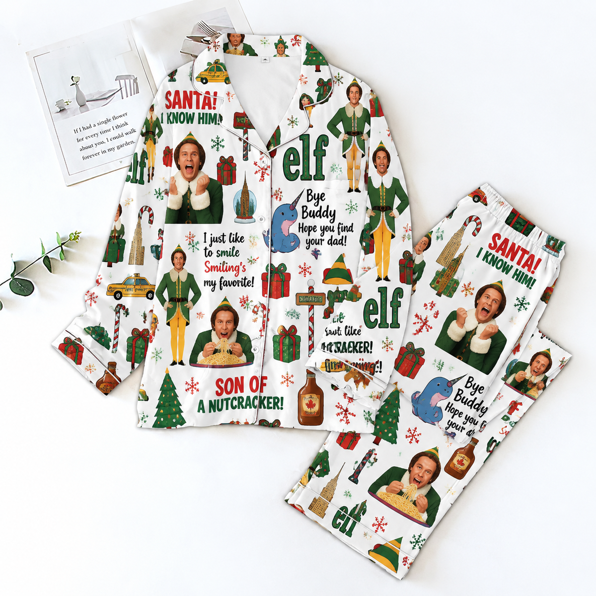 Elf Pyjama Pajamas Set HG AI Christmas Family Matching Pajamas