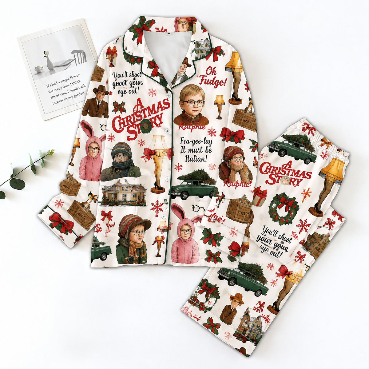 A Christmas Story Pyjama Pajamas Set HG AI Christmas Family Matching Pajamas
