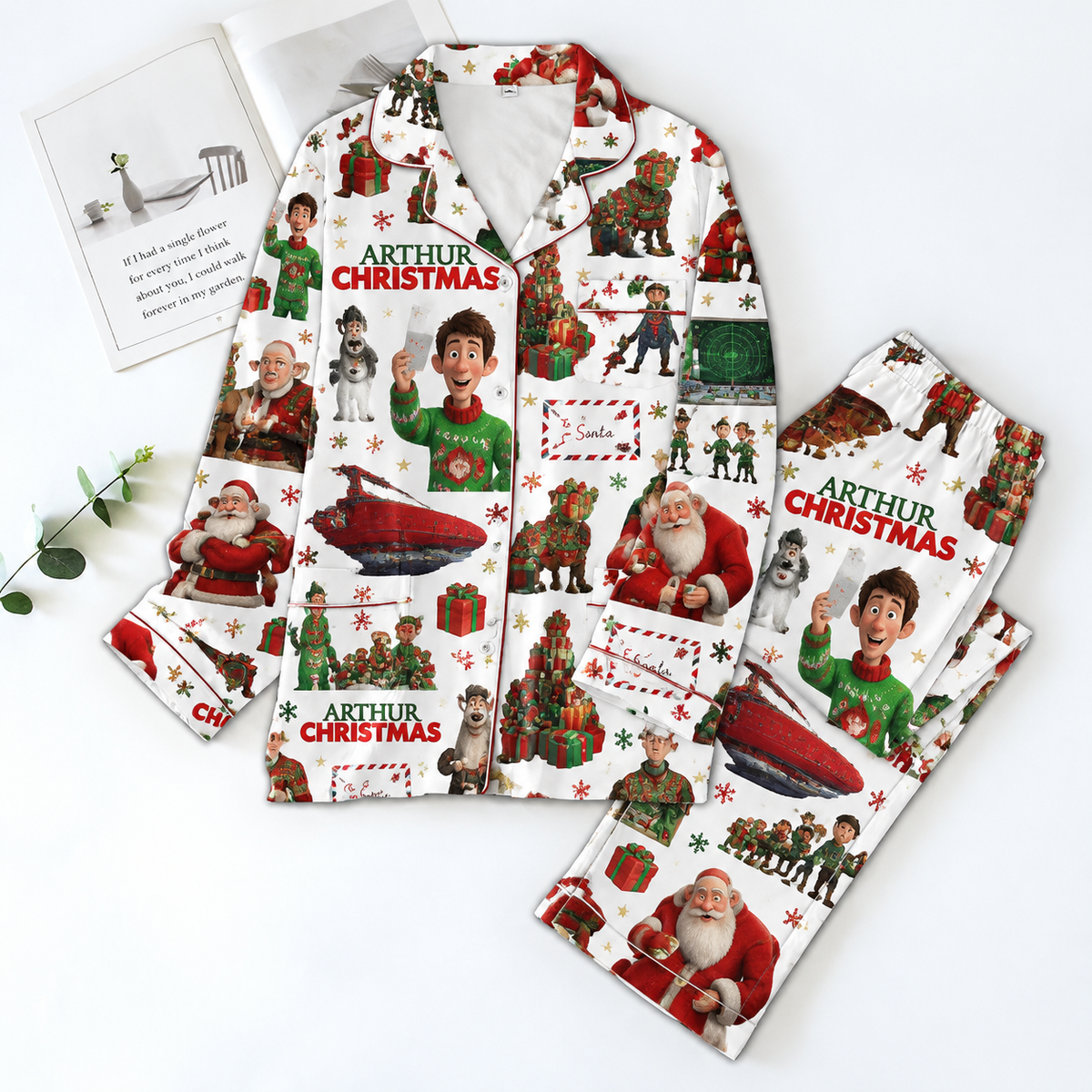Arthur Christmas Pyjama Pajamas Set HG AI Christmas Family Matching Pajamas