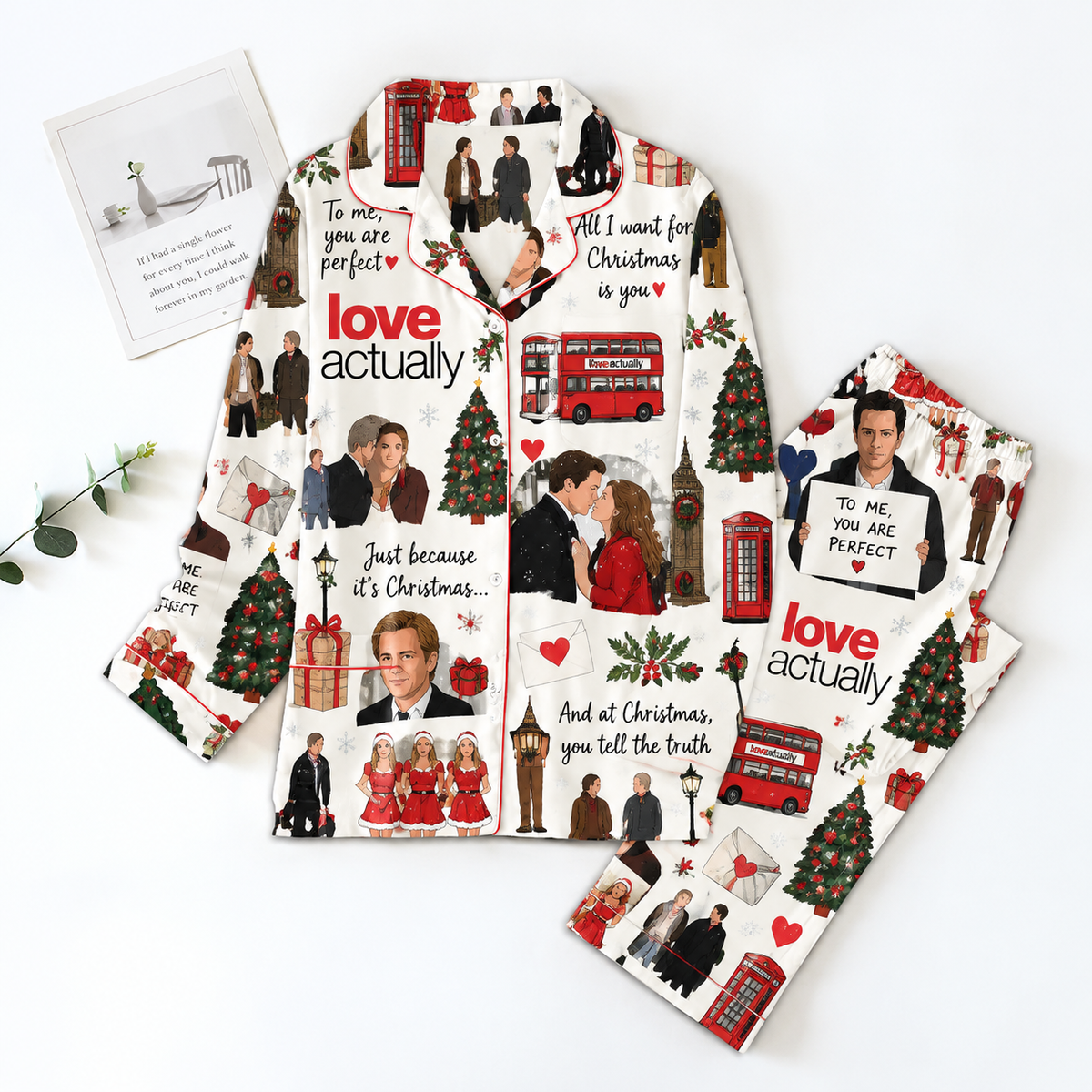Love Actually Pyjama Pajamas Set HG AI Christmas Family Matching Pajamas
