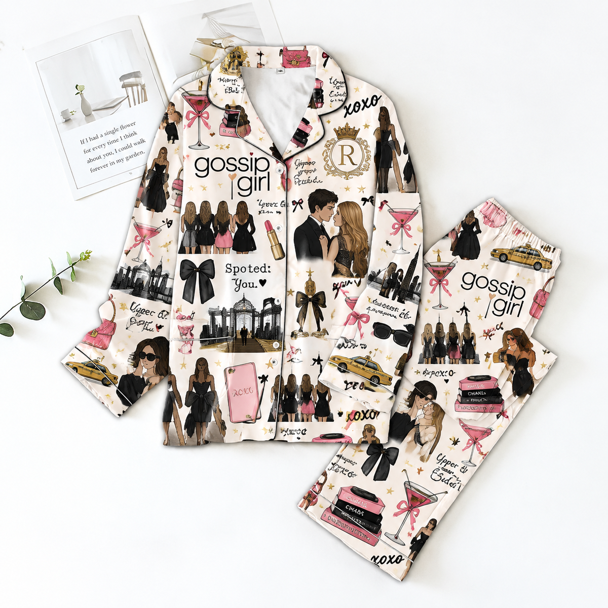 Gossip Girl Pyjama Pajamas Set HG AI Christmas Family Matching Pajamas