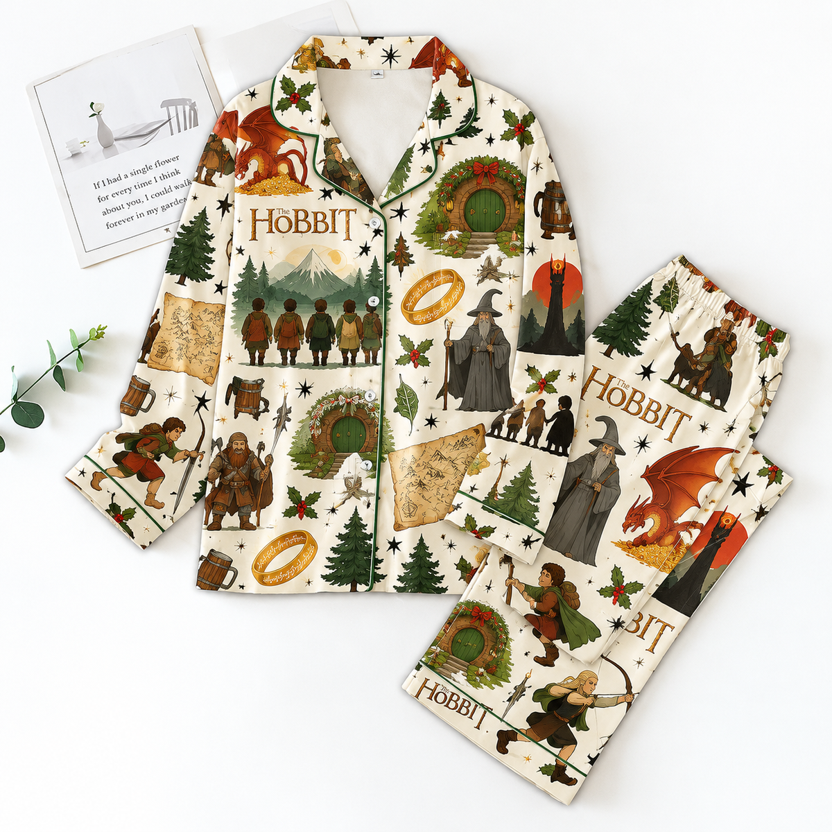 The Hobbit Pyjama Pajamas Set HG AI Christmas Family Matching Pajamas