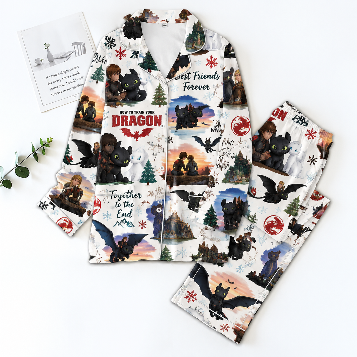 How to Train Your Dragon Pyjama Pajamas Set HG AI Christmas Family Matching Pajamas