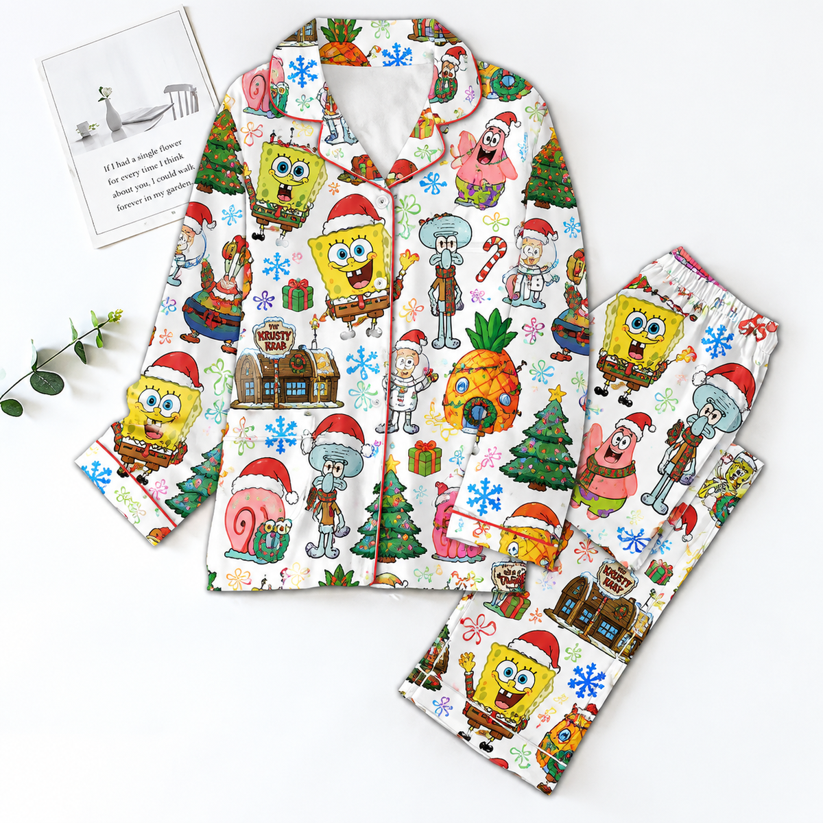 SpongeBob SquarePants Pyjama Pajamas Set HG AI Christmas Family Matching Pajamas