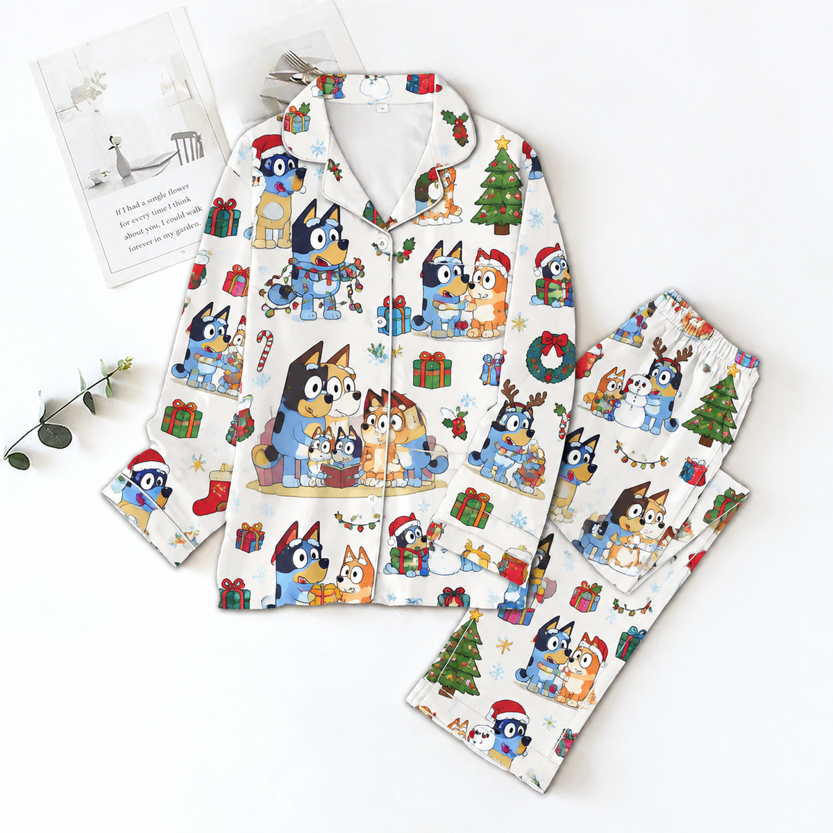 Bluey Pyjama Pajamas Set HG AI Christmas Family Matching Pajamas
