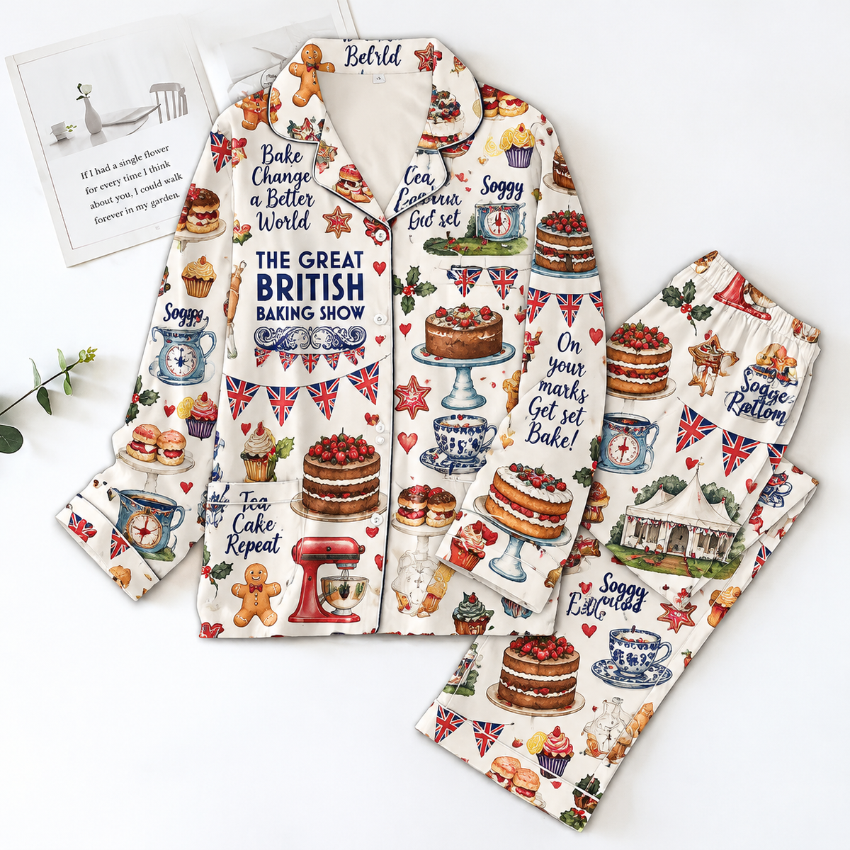 The Great British Baking Show Pyjama Pajamas Set HG AI Christmas Family Matching Pajamas