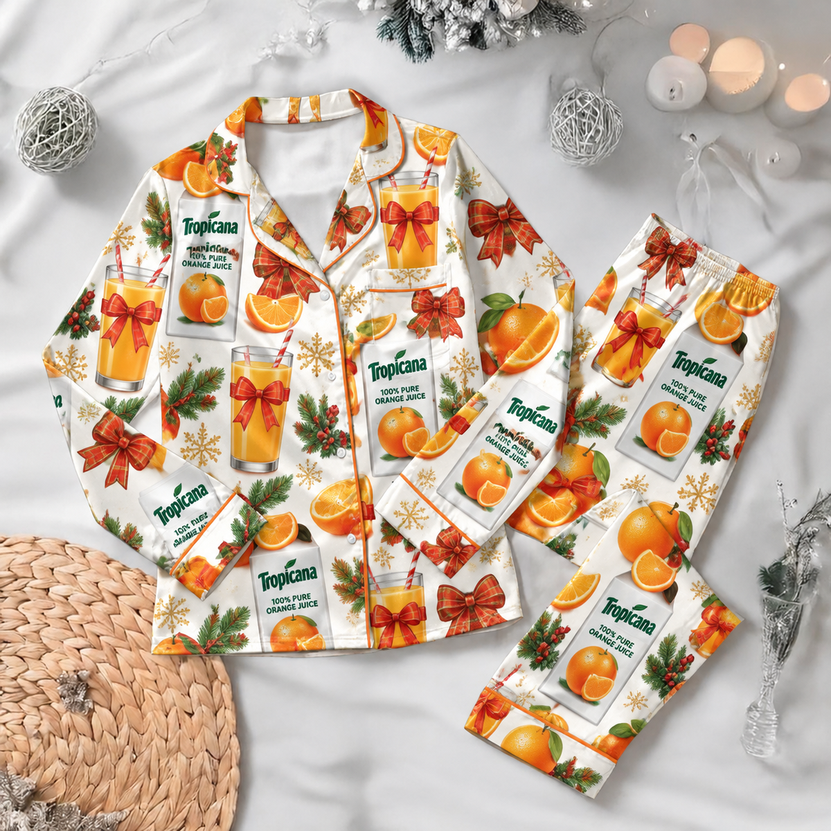 Tropicana Pyjama Pajamas Set HG AI Christmas Family Matching Pajamas