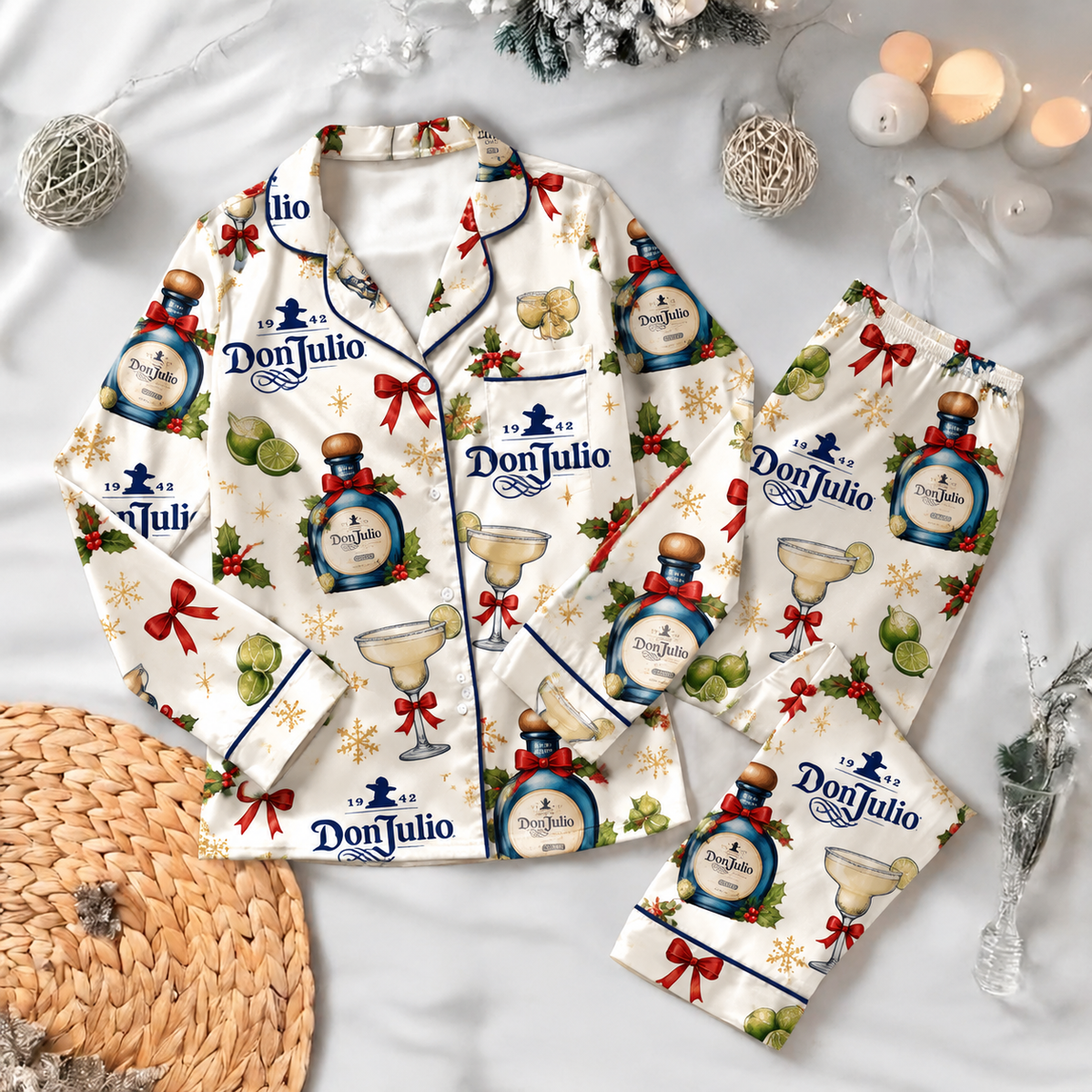 Don Julio Pyjama Pajamas Set HG AI Christmas Family Matching Pajamas