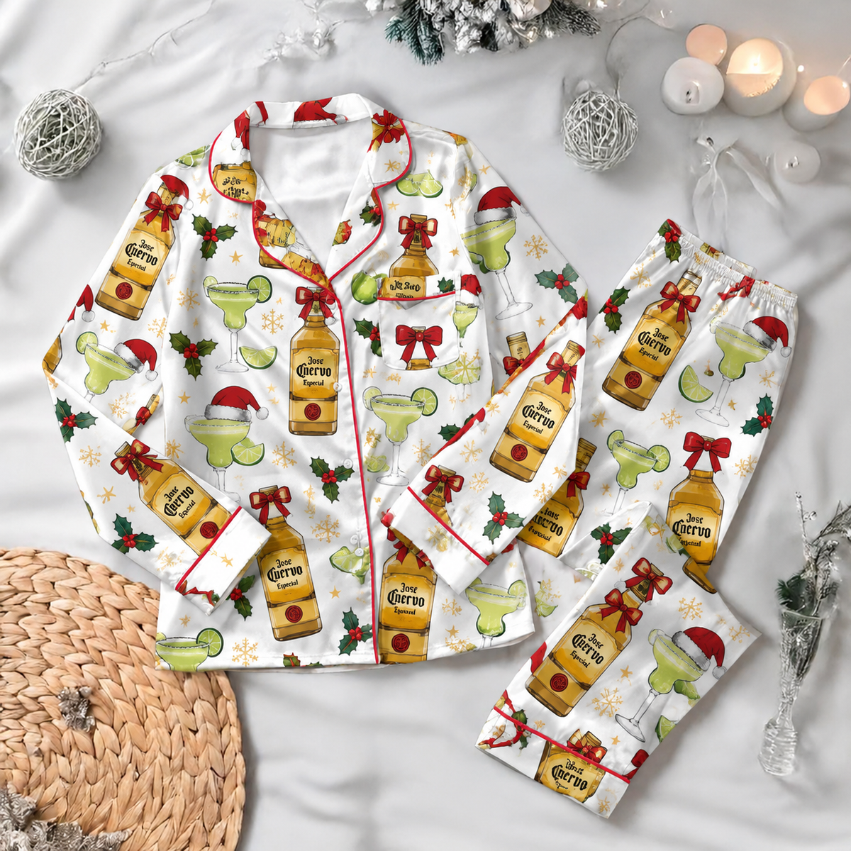 Jose Cuervo Pyjama Pajamas Set HG AI Christmas Family Matching Pajamas