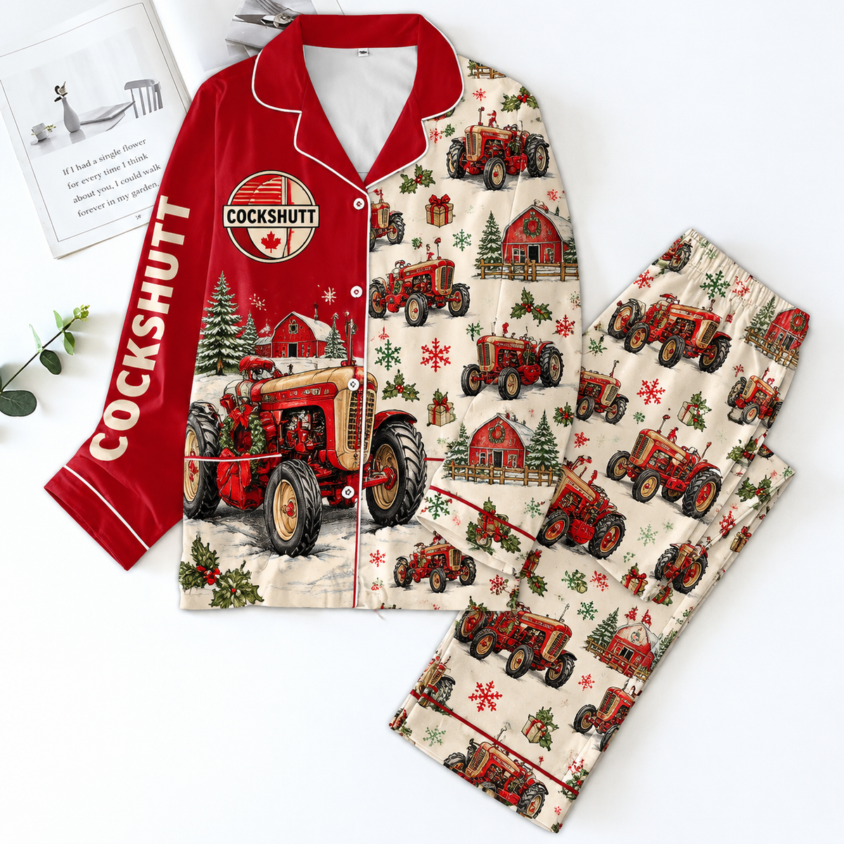 Cockshutt Pyjama Pajamas Set HG AI Gift For Farmer Christmas Family Matching Pajamas