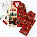 J.I. Case Pyjama Pajamas Set HG AI Gift For Farmer Christmas Family Matching Pajamas