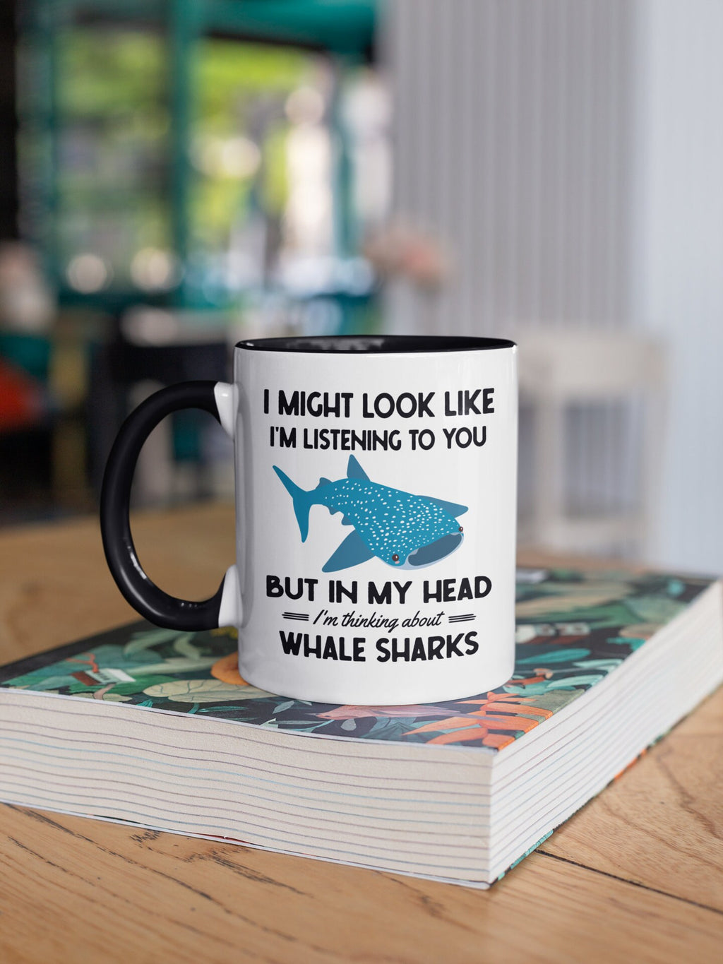 Whale Shark Mug, Whale Shark Gifts, Shark Lover Coffee Cup, I'm Thinking About Whale Sharks, Funny Shark Present, Shark Enthusiast LTN