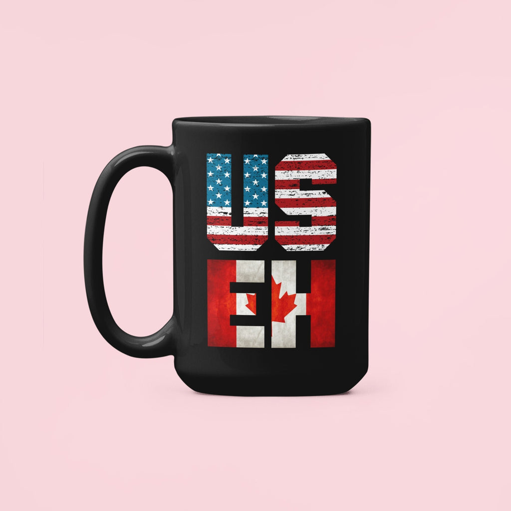 US EH Canada America Mug, Canadian American Flag Mug, Funny Canada US Coffee Cup, Funny Gifts, Labor Day, Dual Citizen Gifts LTN