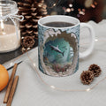 3D Image Sharks In the Ocean Coffee Mug, 3D White Shark Crack Hole 11oz/15oz Coffee Mug, 3D Mug LTN