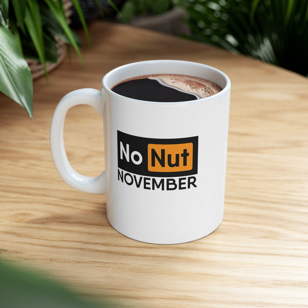 Funny Coffee Mug: No Nut November - PH Style Ceramic Mug, Gift for Humor Lovers LTN