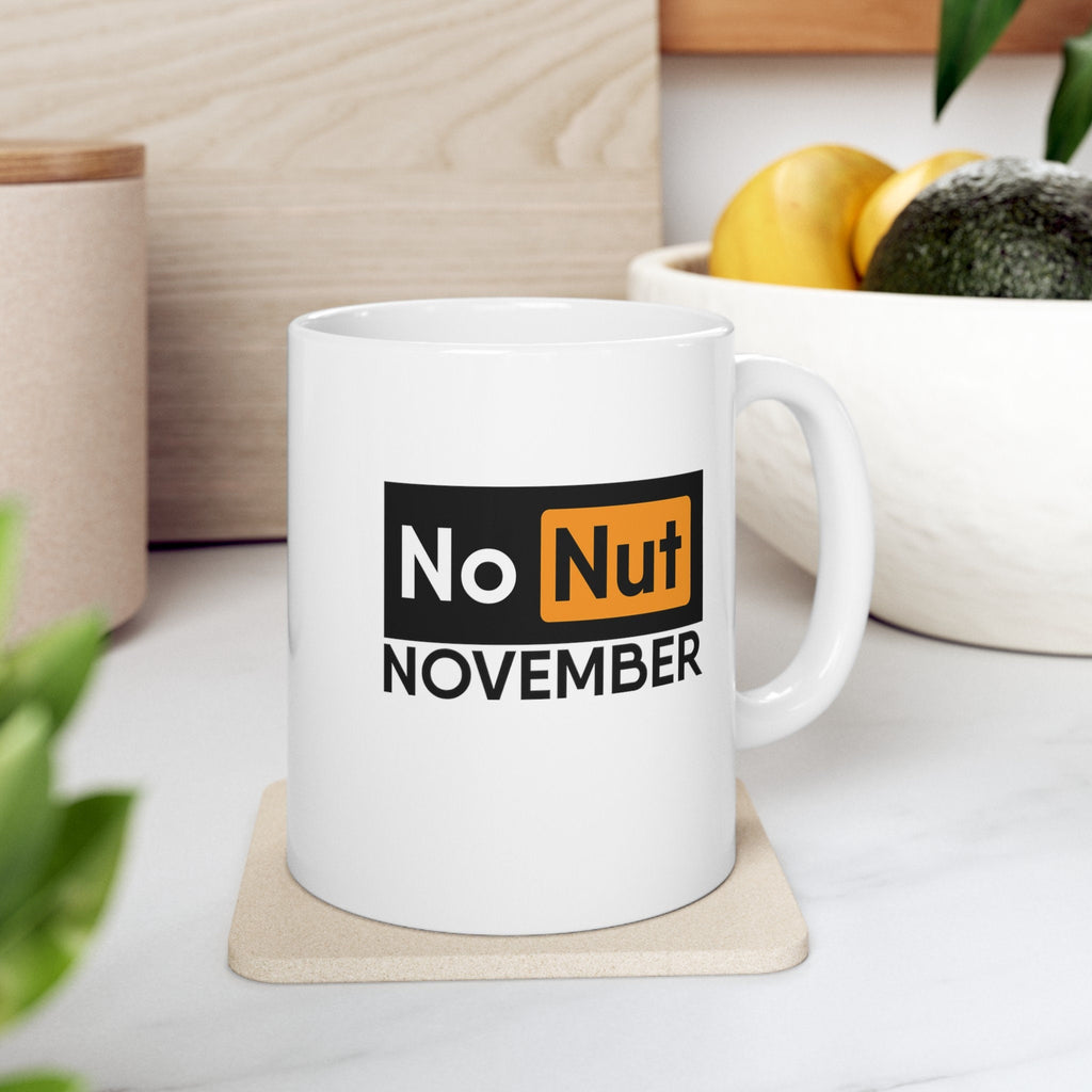 Funny Coffee Mug: No Nut November - PH Style Ceramic Mug, Gift for Humor Lovers LTN