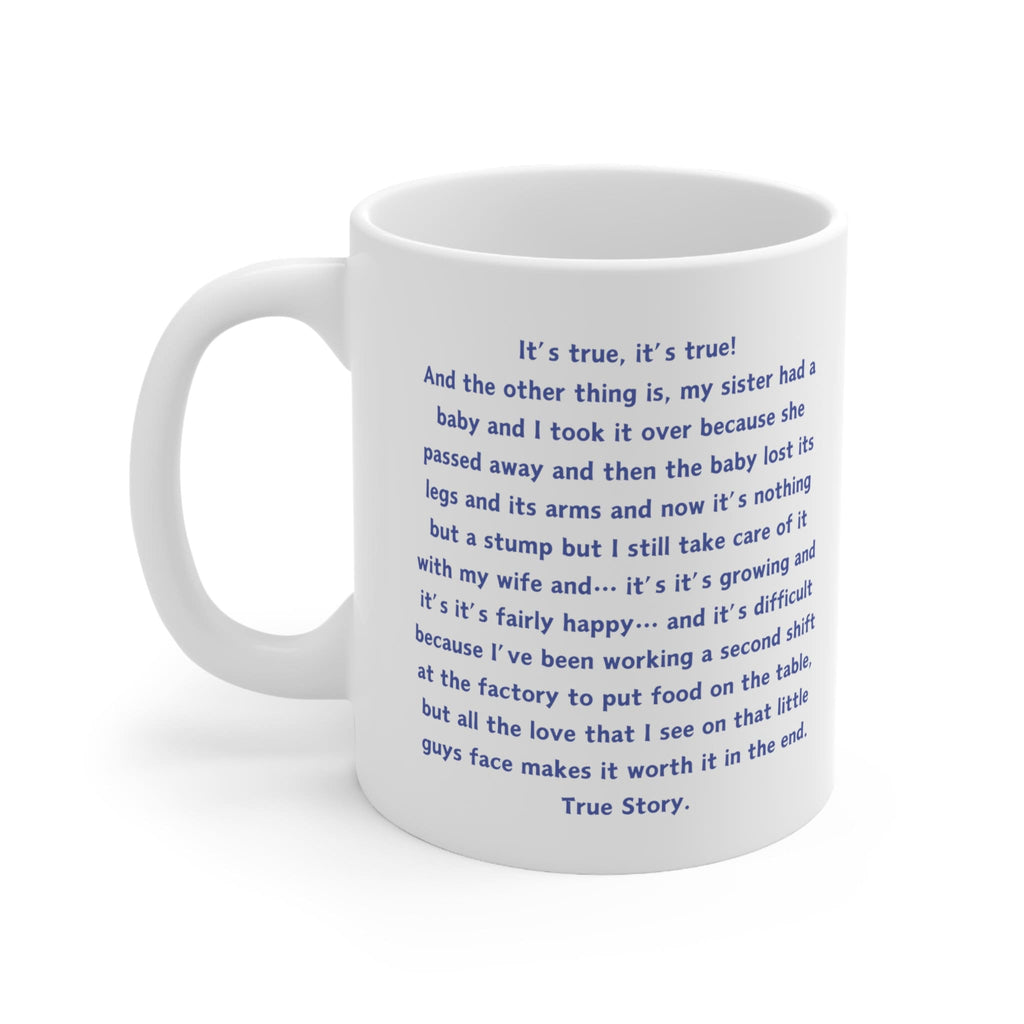 Shark Tale Shrimp 'True Story' Monologue Mug - Funny Mug - Gifts for Her - Humour Mug - Gifts for Him - Novelty - TikTok Meme - 11oz/15oz Mug LTN