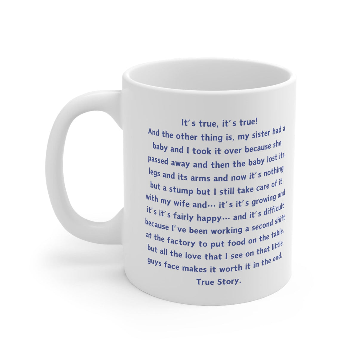 Shark Tale Shrimp 'True Story' Monologue Mug - Funny Mug - Gifts for Her - Humour Mug - Gifts for Him - Novelty - TikTok Meme - 11oz/15oz Mug LTN