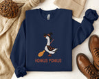 Embroidered Goose Honkus Ponkus Sweatshirt, KMH Embroidered Witch Goose Halloween Shirt, Witch Goose Sweatshirt, Silly Goose Tee, Honkus Ponkus