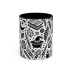 Mystical Themed Accent Coffee Mug, Witchy Mug, Black and White Design, Ideal Gift for Witches, Halloween Decor, Cozy Vibes, Coffee Lovers LTN
