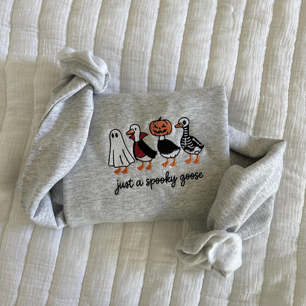 Spooky Goose Halloween Spooky Season Embroidery Geese Fall Autumn