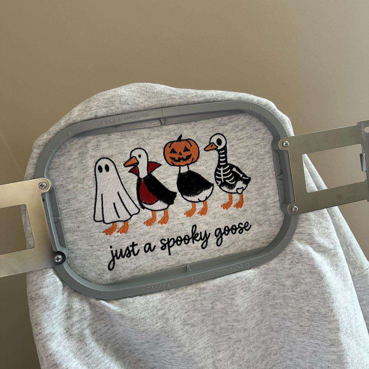 Spooky Goose Halloween Spooky Season Embroidery Geese Fall Autumn