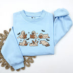 Cute Ghost Goose Reading Book Sweatshirt, KMH Embroidered Halloween Sweatshirt, Fall Spooky Season Sweatshirt, Book Lover Gift, Cozy Ghost Gift