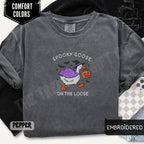 Embroidered Spooky Goose Shirt NNA, Halloween TShirt, Witchy Silly Goose Lover Tee, Girly Halloween Gift, Trick or Treat Outfit