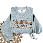 Cute Ghost Goose Reading Book Sweatshirt, KMH Embroidered Halloween Sweatshirt, Fall Spooky Season Sweatshirt, Book Lover Gift, Cozy Ghost Gift