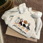 Spooky Goose Embroidered Sweatshirt  KMH Halloween Spooky Season Embroidery Geese Fall Autumn