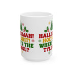 Funny Holiday Ceramic Mug - "Hallelujah! Holy Shit! Where's the Tylenol?" - Christmas Coffee Cup, Gift for Friends LTN